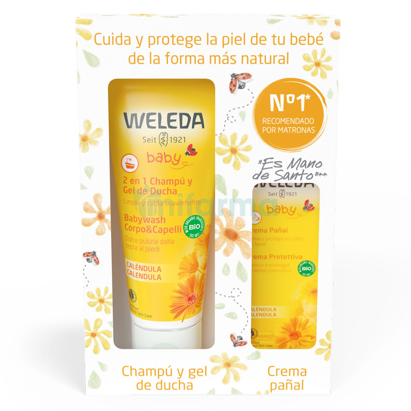 Weleda Pack Verano Bebe Champu y Gel de Ducha 200   Crema Panal 30ml